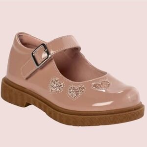 Rachel Shoes Mary Jane Girls Dressy Size 5 Pink Pantent Heart Glitter Lil Zandi